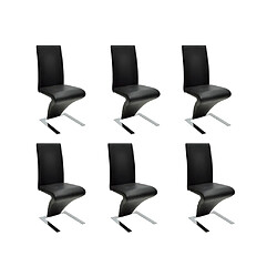 vidaXL Chaises à manger lot de 6 noir similicuir