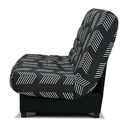 Gruhier Banquette Clic-clac Beija - Tissu chevrons A111 - Couchage 128 x 188 x 14 cm - B pas cher