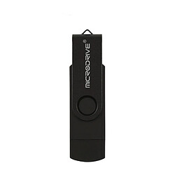 Wewoo Clé USB Ordinateur mobile MicroDrive 32 Go USB 2.0 - Disque U métallique rotatif OTG à double usage Noir 