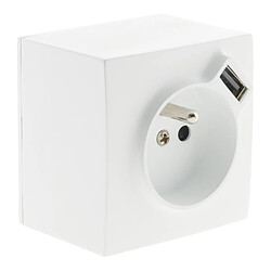 Bel Vue Prise 2P+T + USB 2.4A en saillie blanc RAL 9010 - Bel'Vue