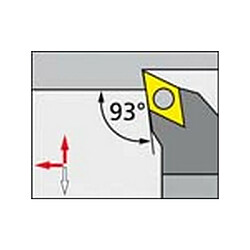 Fp Porte-outils ISO 93° SDJCR/L, Désignation : SDJCL 2525 M11, Queue vierkant 25 x 25 mm, Dimensions l 150 mm, Dimensions l1 : 33 mm