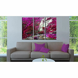 Paris Prix Tableau Imprimé Beautiful Waterfall : Pink Forest 60 x 90 cm