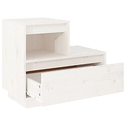 Maison Chic Table de chevet Table de Nuit Meuble de Rangement Blanc 60x34x51 cm Bois de pin solide pas cher