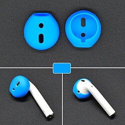 Wewoo Anti poussière 2 PCS sans fil écouteurs en silicone oreillette Bluetooth Earpads pour Apple AirPods (bleu) 