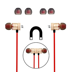 Avis Wewoo sans fil Bluetooth Écouteurs Métal Magnétique Stéréo Basse Casque Sport Ecouteurs avec Microphone (Or)