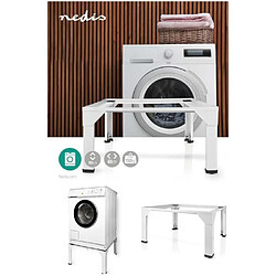 Support pour lave-linge et sèche-linge Nedis - Blanc - Pieds réglables - Charge maximale 150 kg 