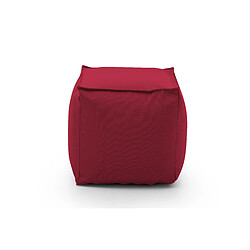 Autrement Talamo Italia Pouf Perla, 100% Made in Italy, Pouf carré en tissu doux, 45x45h45 cm, Couleur rouge