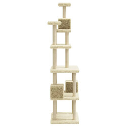 Arbre à chat avec griffoirs,niche pour chat en sisal Crème 188 cm -MN11051 pas cher