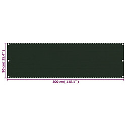 Acheter vidaXL Écran de balcon Vert foncé 90x300 cm PEHD