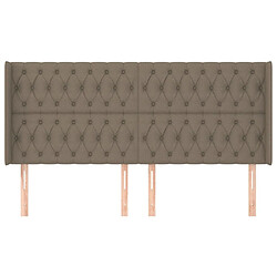 Avis Maison Chic Tête de lit scandinave avec oreilles,meuble de chambre Taupe 183x16x118/128 cm Tissu -MN66966