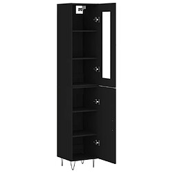 Acheter Maison Chic Buffet,Meuble de Rangement,commode pour salon,Cuisine Noir 34,5x34x180 cm Bois d'ingénierie -MN73008