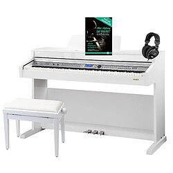 Classic Cantabile DP-A 410 WH piano numérique blanc brillant SET y compris banquette et casque