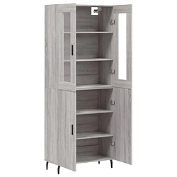 Avis vidaXL Buffet haut Sonoma gris 69,5x34x180 cm Bois d'ingénierie