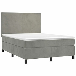 Avis Sommier à lattes LED,Cadre à lattes de lit avec matelas pour Adulte Gris clair 140x190 cm -MN46347