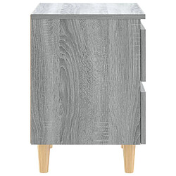 Acheter Maison Chic Lot de 2 Tables de chevet,Table de nuit,Table d'appoint pour salon pieds en bois - Sonoma gris 40x35x50 cm -MN41060