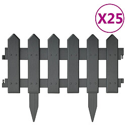 vidaXL Bordures de pelouse 25 pcs Anthracite 10 m PP