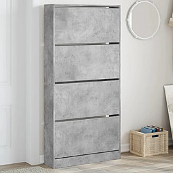 Maison Chic Armoire à chaussures 4 tiroirs | Meuble de rangement à chaussures Meuble d'Entrée rabattables gris béton -MN97043