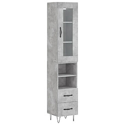 Maison Chic Buffet,Meuble de Rangement,commode pour salon,Cuisine Gris béton 34,5x34x180 cm Bois d'ingénierie -MN84746