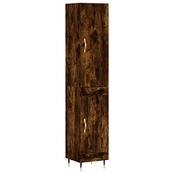 vidaXL Buffet haut Chêne fumé 34,5x34x180 cm Bois d'ingénierie