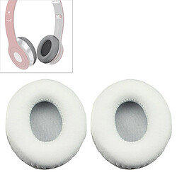 Wewoo Coussinets Mousse 2 PCS pour Beats Solo HD / 1.0 Cache-casque de protection en cuir casque anti-bruit Blanc 