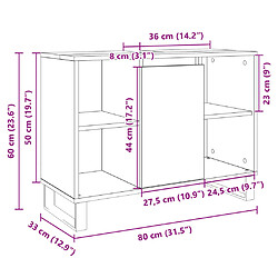 vidaXL Armoire salle de bain chêne sonoma 80x33x60cm bois d'ingénierie pas cher