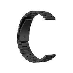 Wewoo Bracelet pour montre connectée Applicable à la génération Ticwatch / Moto360 Deuxième 460 / Samsung GearS3 / Huawei GT Universal 22 mm en acier inoxydable papillon boucle Trois perles noir pas cher