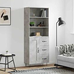 Maison Chic Buffet,Meuble de Rangement,commode pour salon,Cuisine Gris béton 69,5x34x180 cm Bois d'ingénierie -MN59623