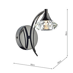 Acheter Luminaire Center Applique murale Luther chrome noir et cristal 1 ampoule