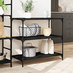 Avis Maison Chic Desserte de cuisine | Chariot de cuisine | Meuble de rangement roulant noir 102x50x95 cm bois d'ingénierie -GKD80129