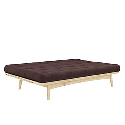 Acheter Inside 75 Banquette futon FOLK en pin massif coloris marron couchage 130 x 190 cm.