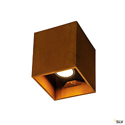 Applique extérieure carrée SLV RUSTY© UP/DOWN, rouille, LED, 14W, 3000/4000K, IP65