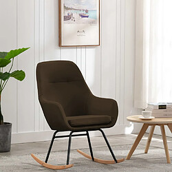 Maison Chic Chaise à bascule | Fauteuil Relax, design moderne Marron Tissu -GKD25790