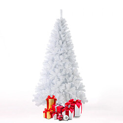 Eco-Xmas Sapin de Noël artificiel blanc 180 cm au design classique traditionnel Gstaad