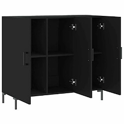 Maison Chic Buffet,Meuble de Rangement,commode pour salon,Cuisine noir 90x34x80 cm bois d'ingénierie -MN72344 pas cher