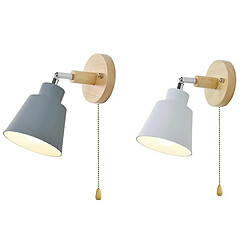 Universal Lampe murale en bois nordique applique murale bord de lit lampe salle de bain couloir de chambre avec fermeture éclair interrupteur pivotant librement 