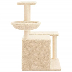 Arbre à chat avec griffoirs,niche pour chat en sisal Crème 83 cm -MN76949 pas cher