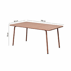 Acheter Mes Table de jardin 160x90x73cm en métal terracotta - BACA