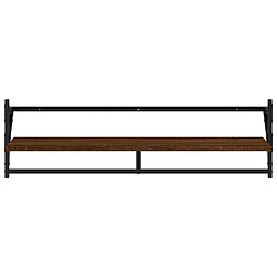 Acheter vidaXL Étagères murales avec barres 2 pcs chêne marron 100x25x30 cm