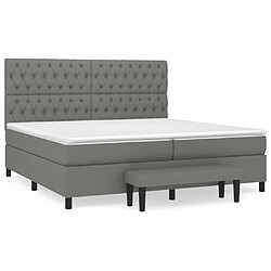 vidaXL Sommier à lattes de lit avec matelas Gris foncé 200x200cm Tissu