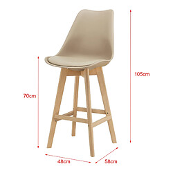 Avis Helloshop26 Lot de 4 tabourets de bar plastique synthétique hêtre 105 x 48 x 58 cm beige 03_0008715