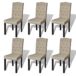 Decoshop26 Lot de 6 chaises de salle à manger cuisine design moderne tissu poil de chameau CDS022780