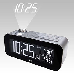 Alpexe Réveil radio contrôlé LCD Argent/Noir