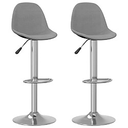 vidaXL Tabourets de bar lot de 2 gris tissu 