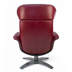 MY NEW DESIGN Fauteuil Relax Design Cuir Rouge - Coque Bois en Chêne Noir - VEGA pas cher