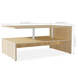 vidaXL Table basse Bois d'ingénierie 90x59x42 cm Chêne pas cher