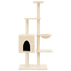 Acheter Arbre à chat avec griffoirs,niche pour chat en sisal Crème 145 cm -MN98111