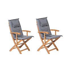 Beliani Lot de 2 chaises Bois Gris graphite MAUI