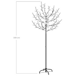 vidaXL Sapin de Noël 200 LED blanc chaud Cerisier en fleurs 180 cm pas cher