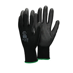 ECD Germany 120 Paires de Gants de Travail en PU - Taille 11-XXL - Couleur Noir - Élastique - Protection Usages Multiples - pour Mécanicien Constructeurs Travail de Jardin Bricolage Activités Montage