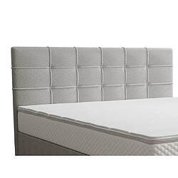 Avis Vente-Unique Ensemble complet boxspring tête de lit capitonnée + sommier + matelas + surmatelas - 160 x 200 cm - Tissu - Gris clair - INAO de YSMÉE